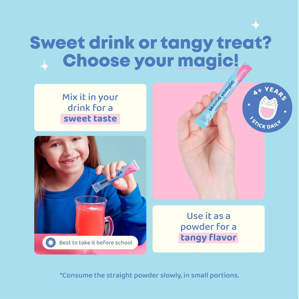 JoySpring Mood Magic for Kids – Natural Mood Support Pixie Sticks Candy with Saffron Extract, Magnesium Citrate & Vitamin D3 | Sugar-Free Powder Drink or Candy | 25 Servings | 4+ Years - FENGGESTORE20
