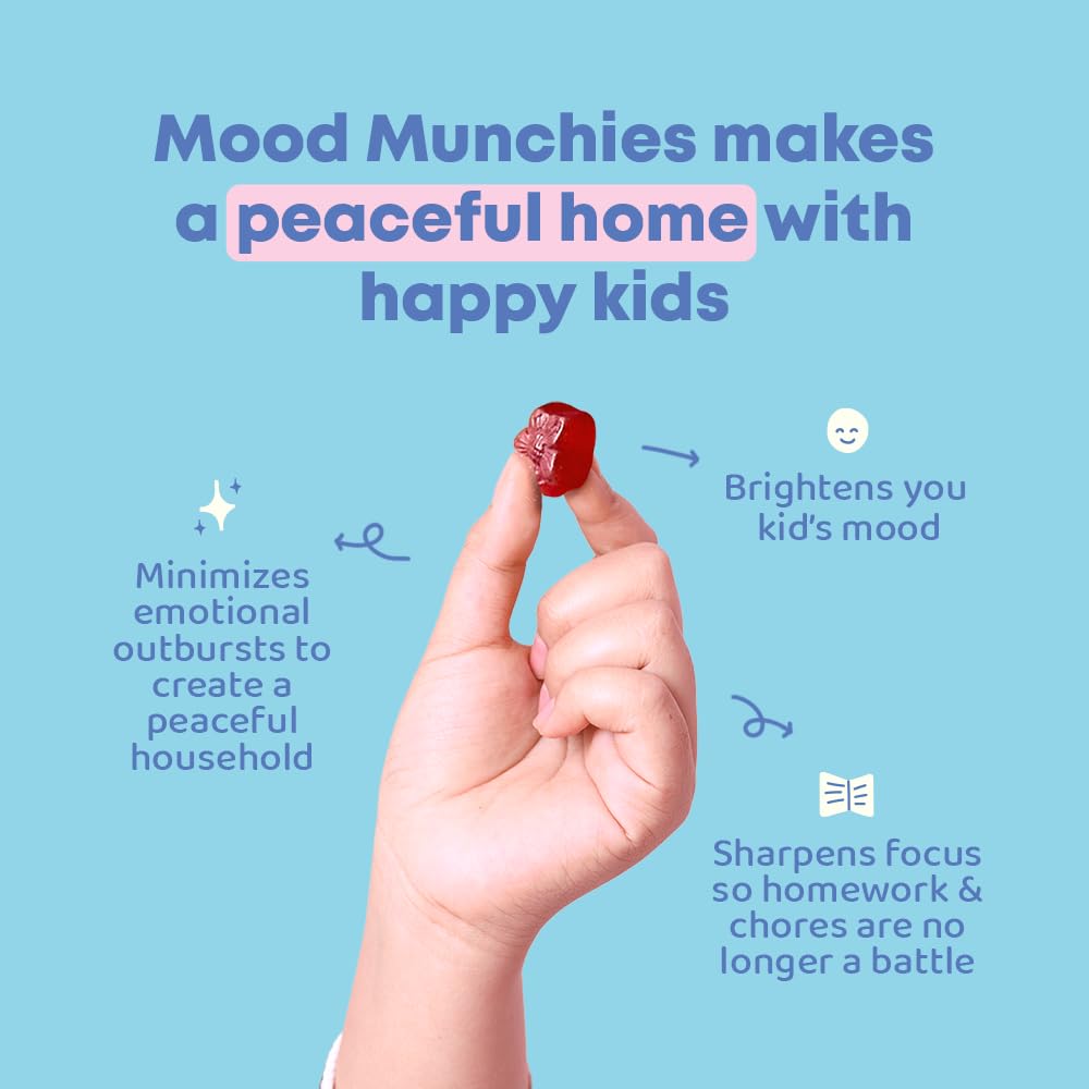JoySpring Mood Munchies Saffron Gummies for Kids 4+ | Saffron Extract Supplement with GABA, Passion Flower & St Johns Wort | Sugar Free Vegan Brain Support & Kids Focus Gummies | Crafted in USA - FENGGESTORE20