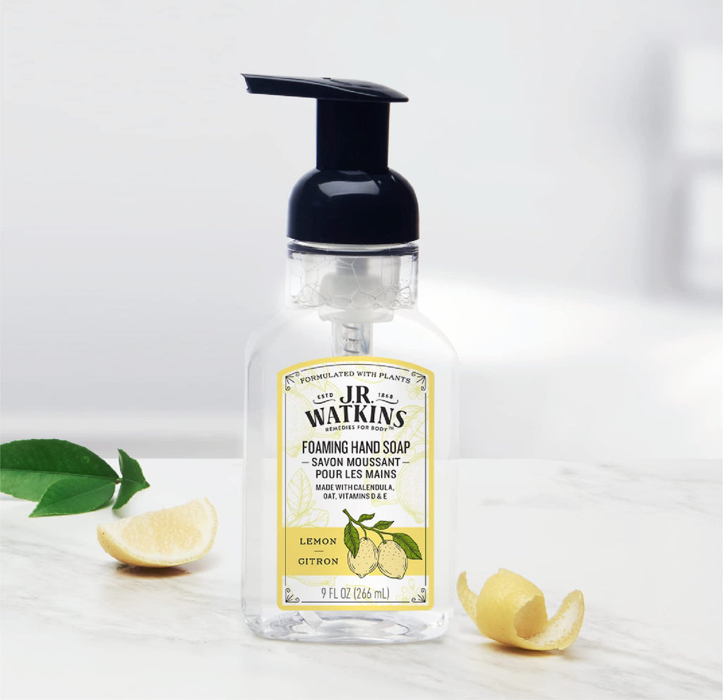 J.R. Watkins Foaming Hand Soap with Pump Dispenser, Moisturizing Foam Hand Wash, Alcohol-Free, Cruelty-Free, Citron, 9 fl oz, 3 Pack - FENGGESTORE20