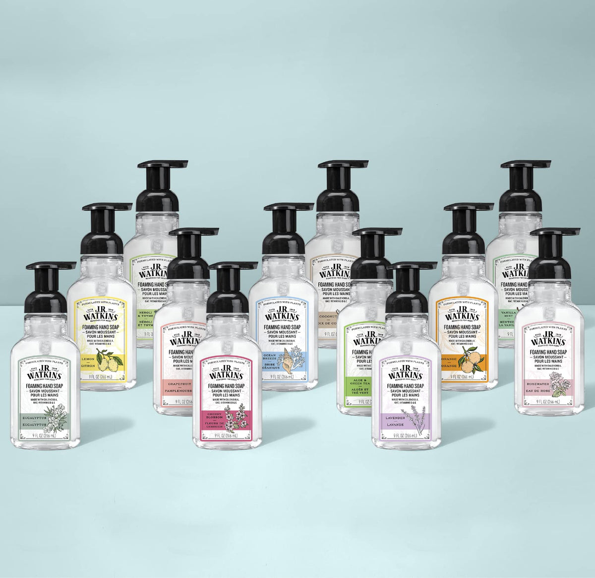 J.R. Watkins Foaming Hand Soap with Pump Dispenser, Moisturizing Foam Hand Wash, Alcohol-Free, Cruelty-Free, Citron, 9 fl oz, 3 Pack - FENGGESTORE20