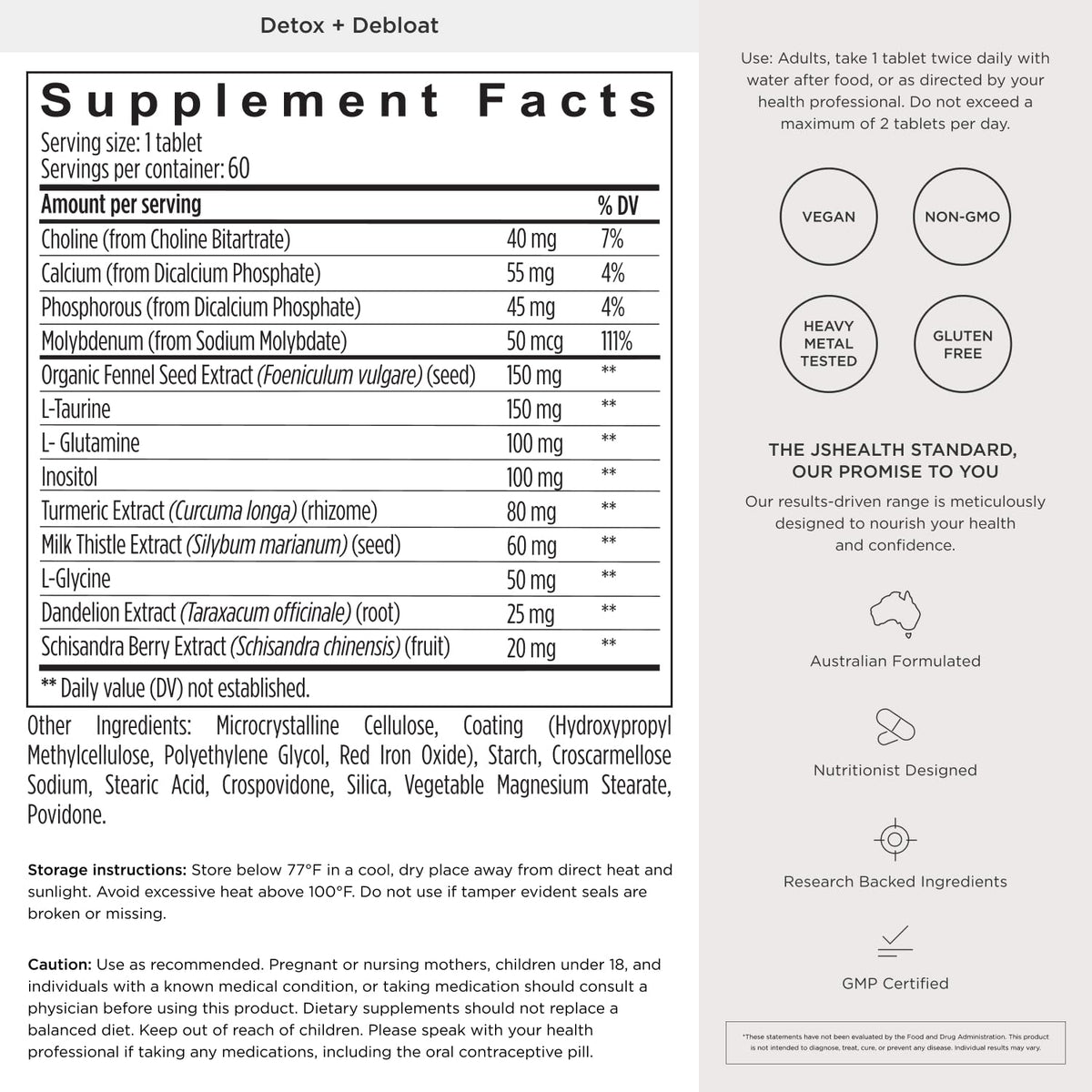 JSHealth Detox + Debloat. Bloating Relief for Women with Milk Thistle, Turmeric, and Fennel. Liver Health and Gut Support. - FENGGESTORE20