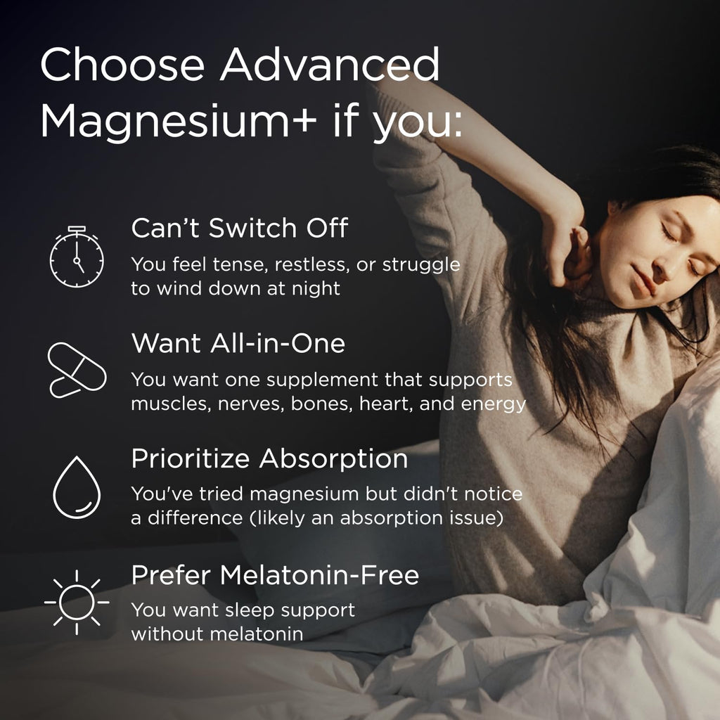 JSHealth Magnesium Supplement for Sleep. 400mg Triple-Form Glycinate, Citrate, Amino Acid Chelate - FENGGESTORE20