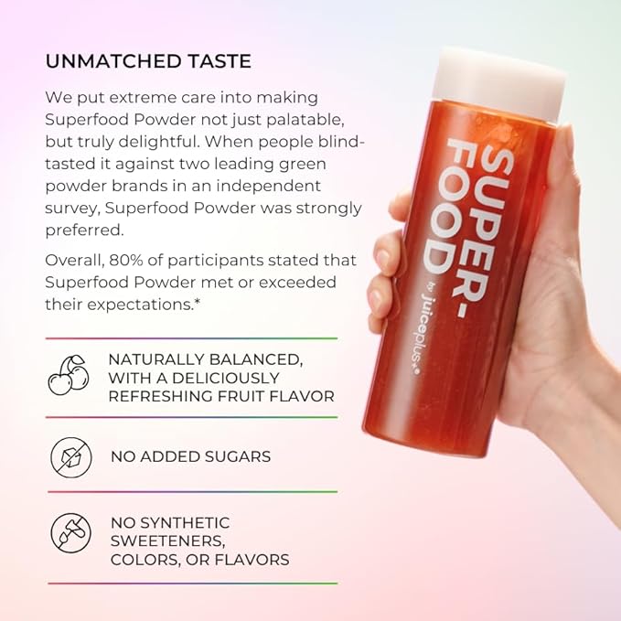 Juice Plus+ - Superfood Powder - Drink with 30 Fruits Berries Veggies Plant Vitamins for Refreshing Immune Wellness Boost - 30 Stick Packs - FENGGESTORE20