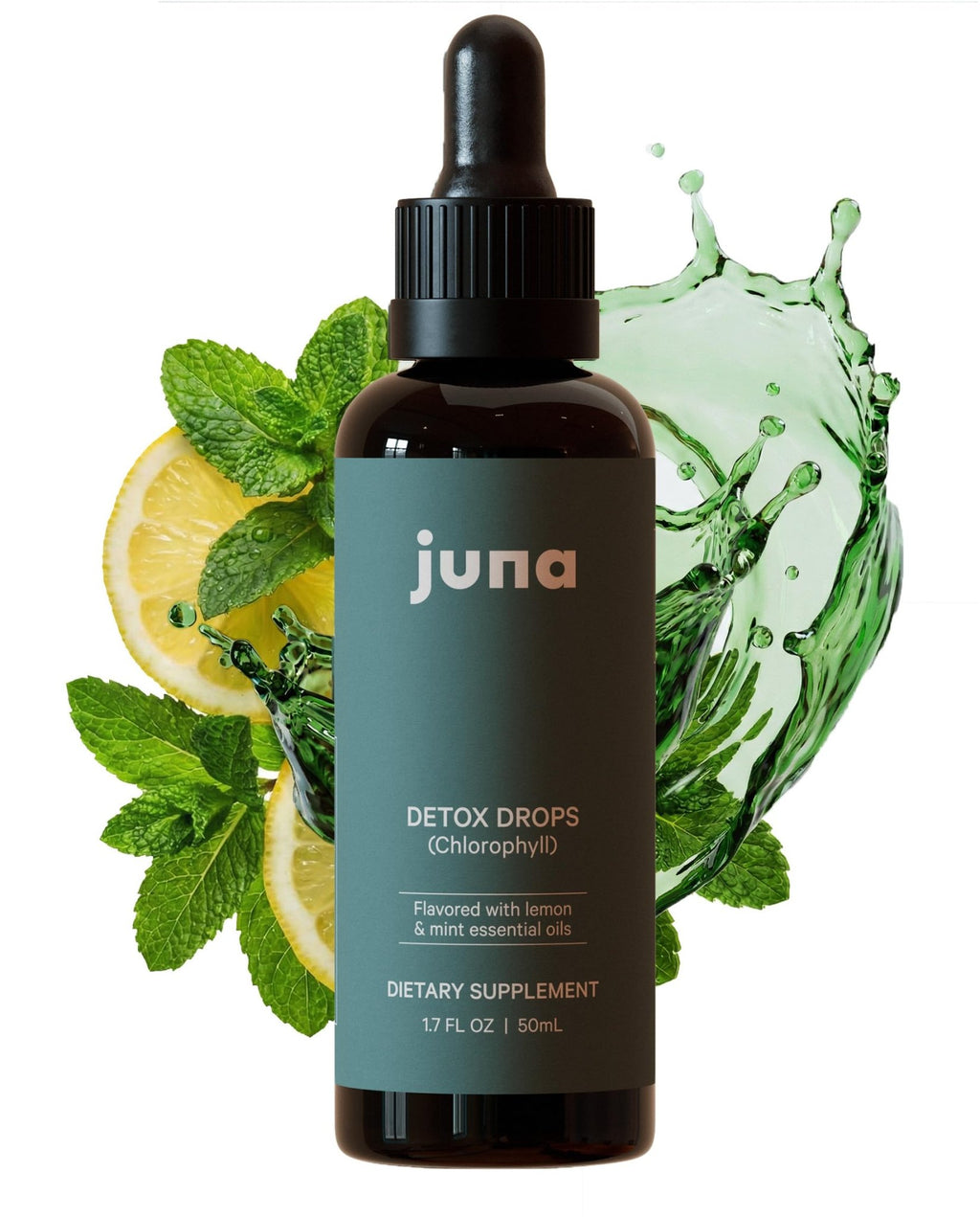 Juna Detox Chlorophyll Drops — Daily Wellness & Detox Support | Lemon Mint Spa Water Taste | Supports Cellular Health, Cleanse - FENGGESTORE20