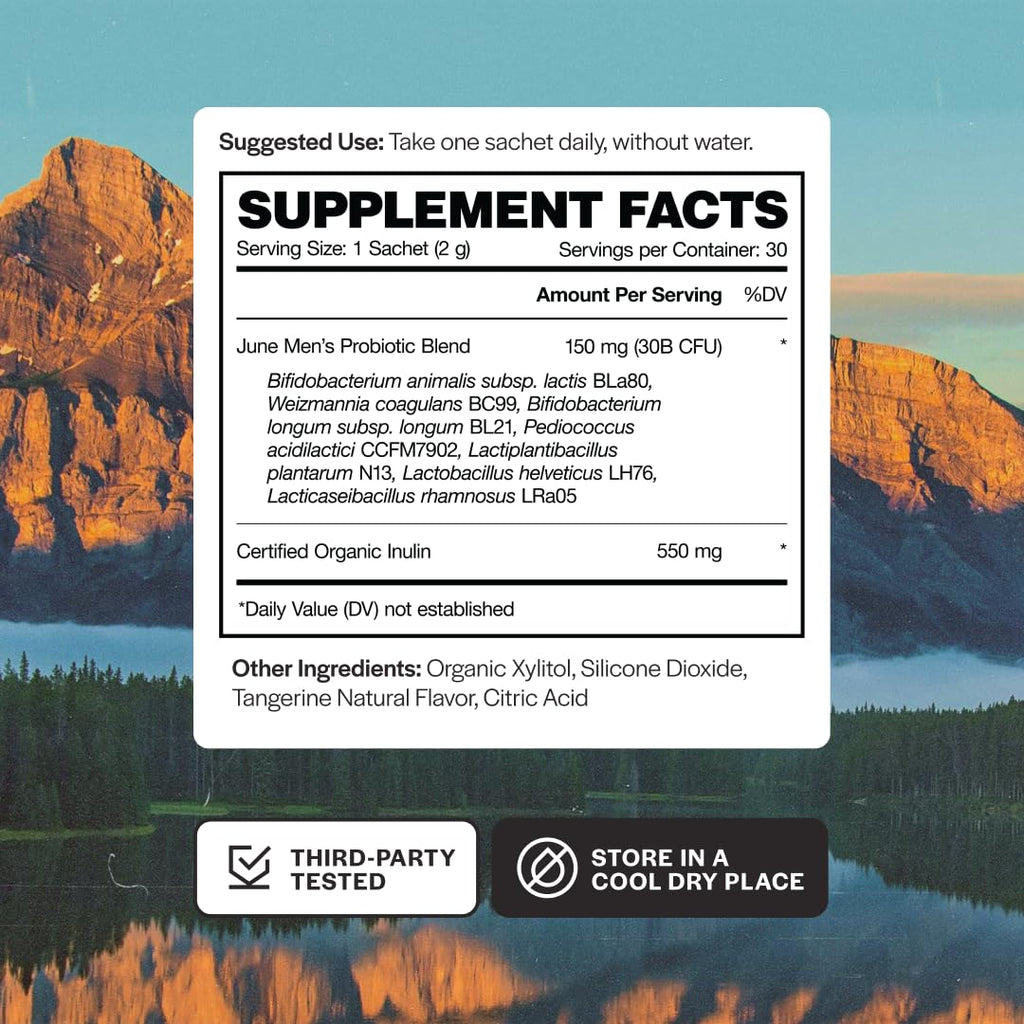 June Science Daily Hero for Men | Fast Melt Pre + Probiotic for Men - Tangerine Flavor, 30 Powder Sachets - FENGGESTORE20
