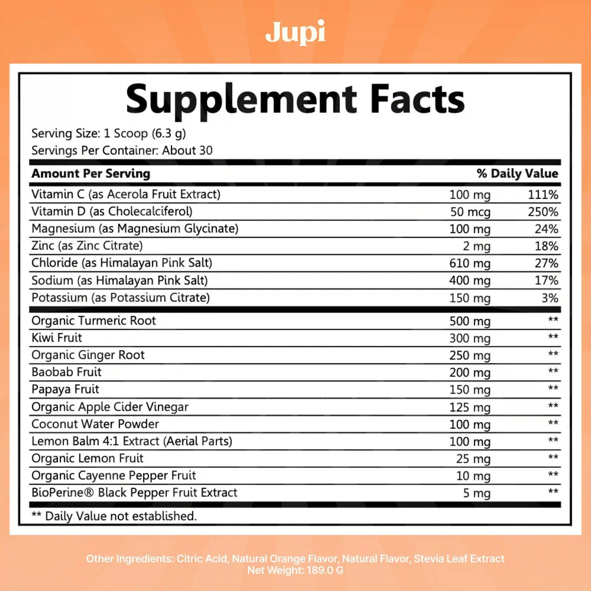 Jupi Hydration & Wellness Powder – Turmeric & Ginger shots, Vitamin C Supplement for Energy, Immune Support & Digestive Health – Vegan, Gluten-Free Drink Mix - FENGGESTORE20
