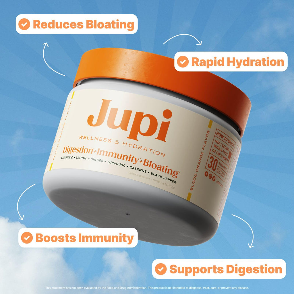 Jupi Hydration & Wellness Powder – Turmeric & Ginger shots, Vitamin C Supplement for Energy, Immune Support & Digestive Health – Vegan, Gluten-Free Drink Mix - FENGGESTORE20