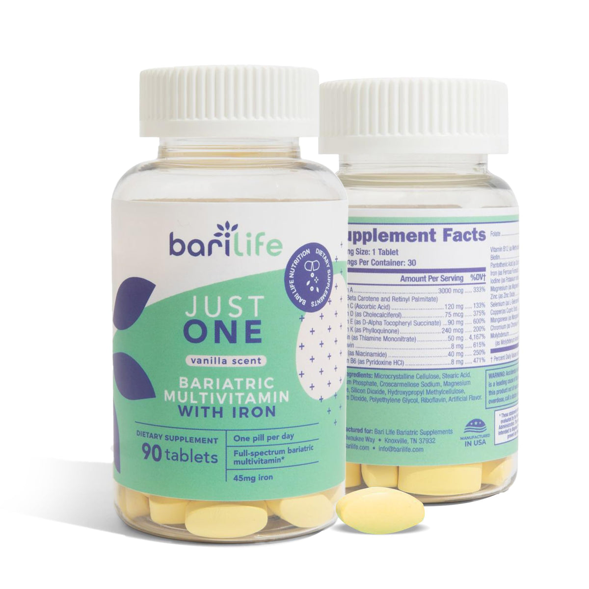 Just One - Once Daily Bariatric Multivitamin with Iron (30) - FENGGESTORE20