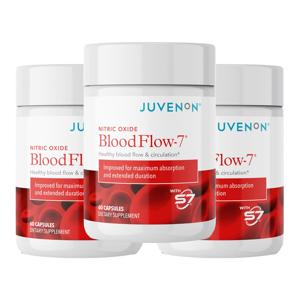 Juvenon BloodFlow-7 Nitric Oxide Supplements for Men & Women - Natural Nitric Oxide Booster with Nitrosigine® + S7® - FENGGESTORE20