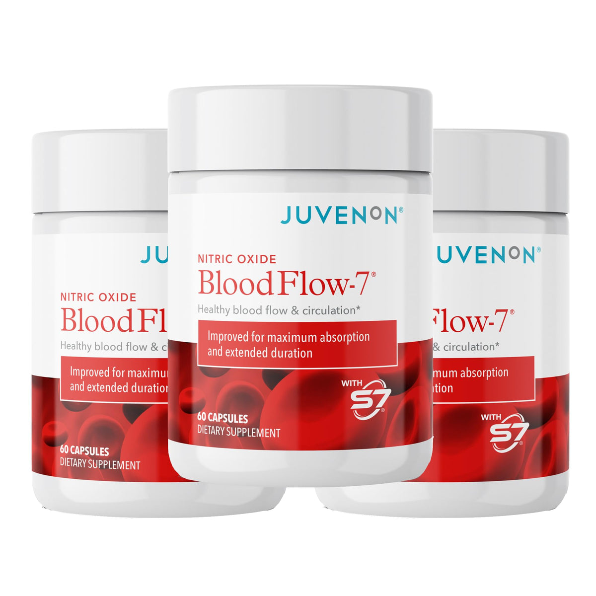 Juvenon BloodFlow-7 Nitric Oxide Supplements for Men & Women - Natural Nitric Oxide Booster with Nitrosigine® + S7® - FENGGESTORE20