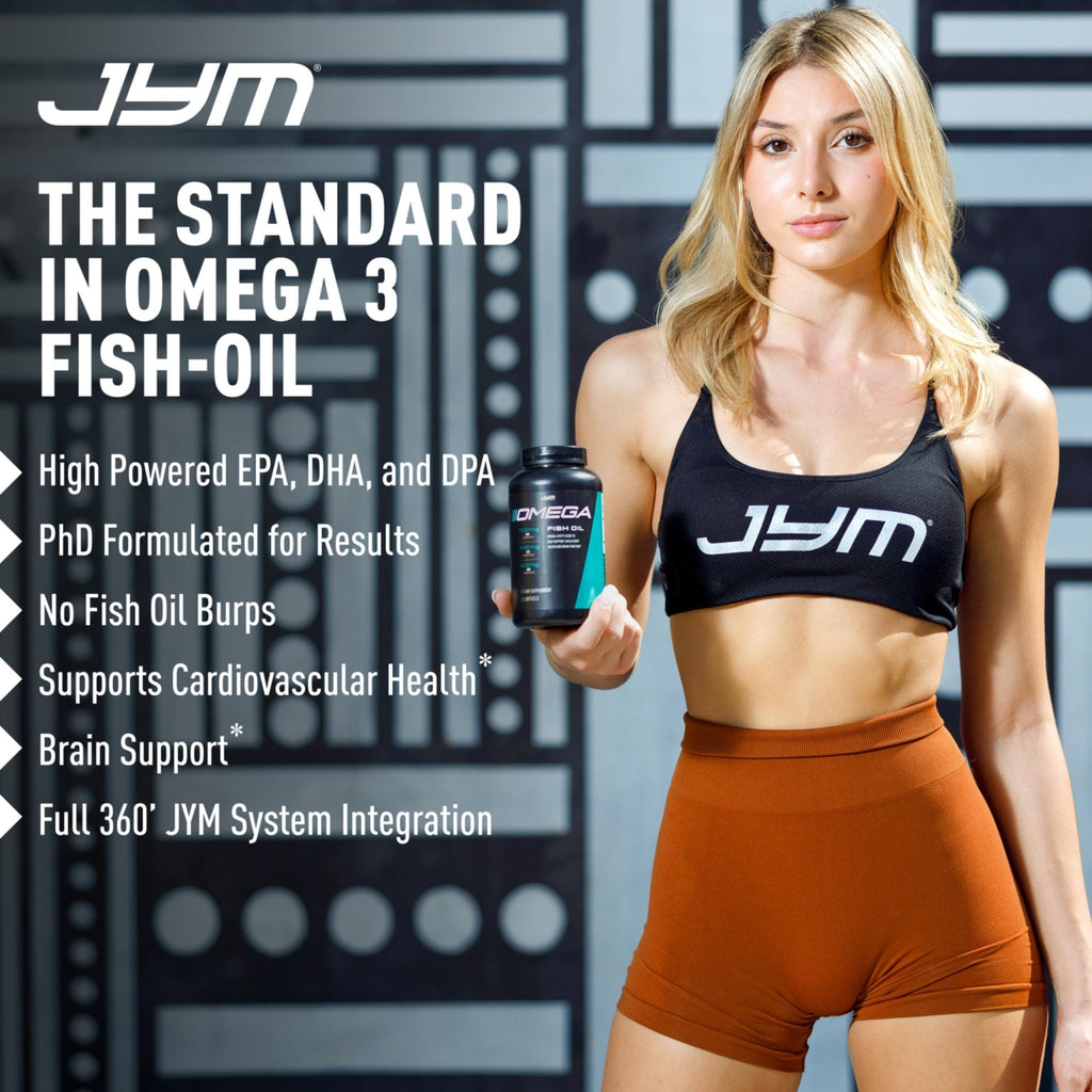 JYM Supplement Science Omega JYM Fish Oil 2800mg, High Potency Omega 3, EPA, DHA, DPA for Brain, Heart, & Joint Support 120 Soft Gels - FENGGESTORE20