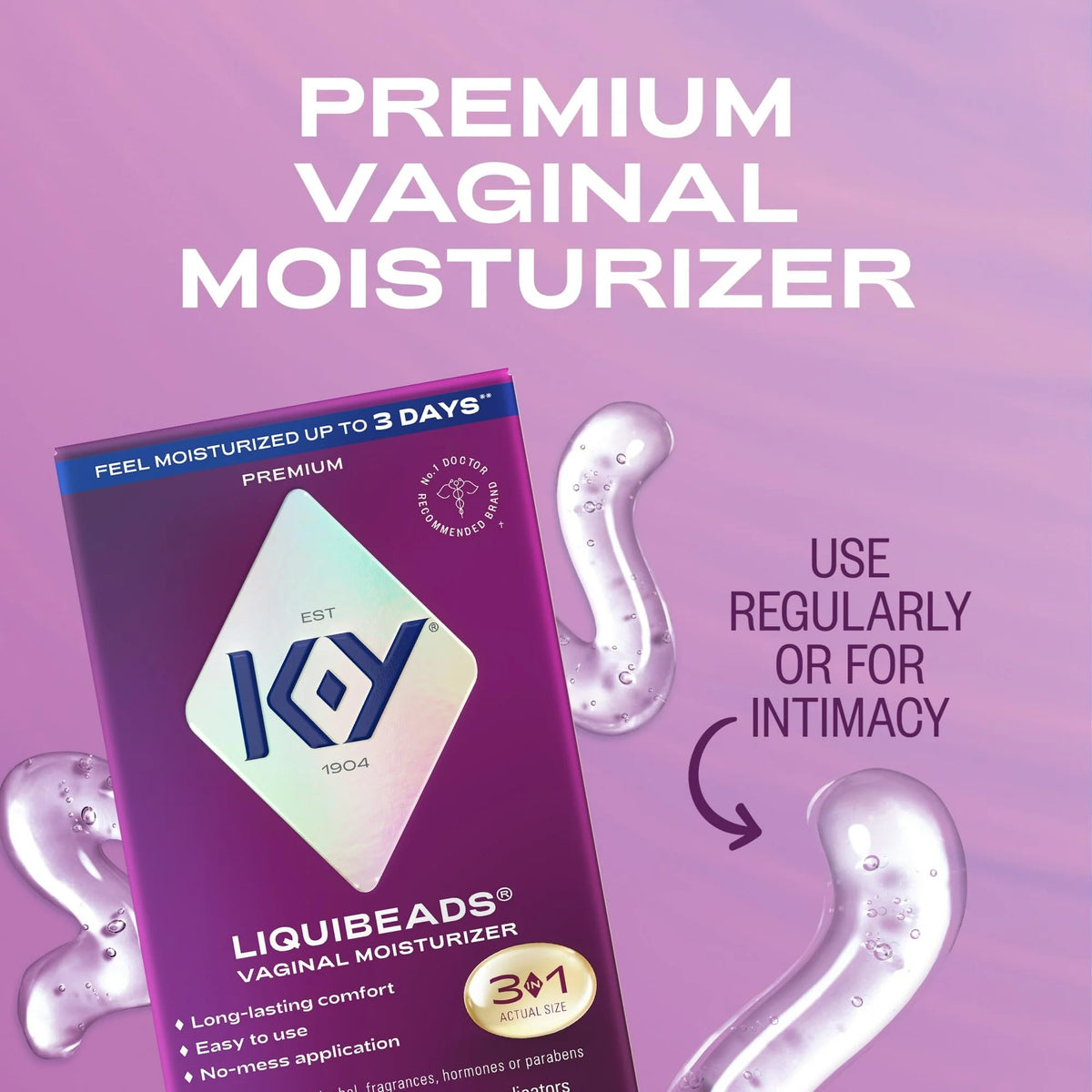 K-Y Liquibeads Vaginal Moisturizer for Women, Silicone Lube Vaginal Suppository, Vaginal Lubricant Helps Reduce Pain Due to Vaginal Dryness, 6 Vaginal Suppositories & 6 Vaginal Applicators - FENGGESTORE20
