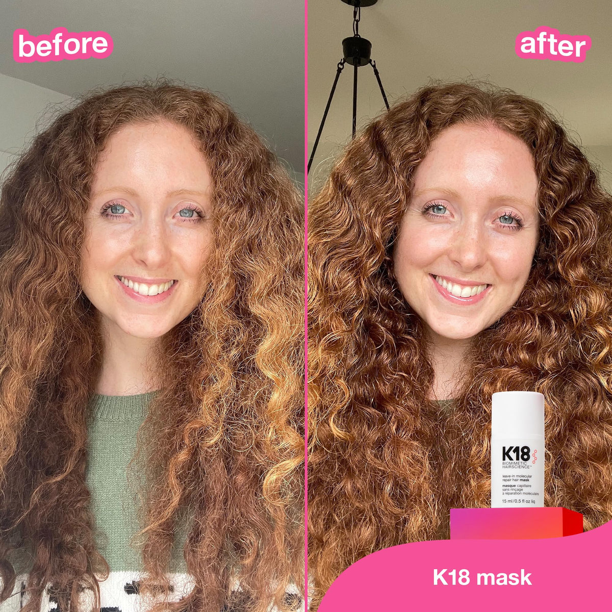 K18 Leave-In Molecular Repair Hair Mask - Peptide Hair Treatment Mask for Bleach, Color, Chemical + Heat Damaged Strands - Immediate - FENGGESTORE20