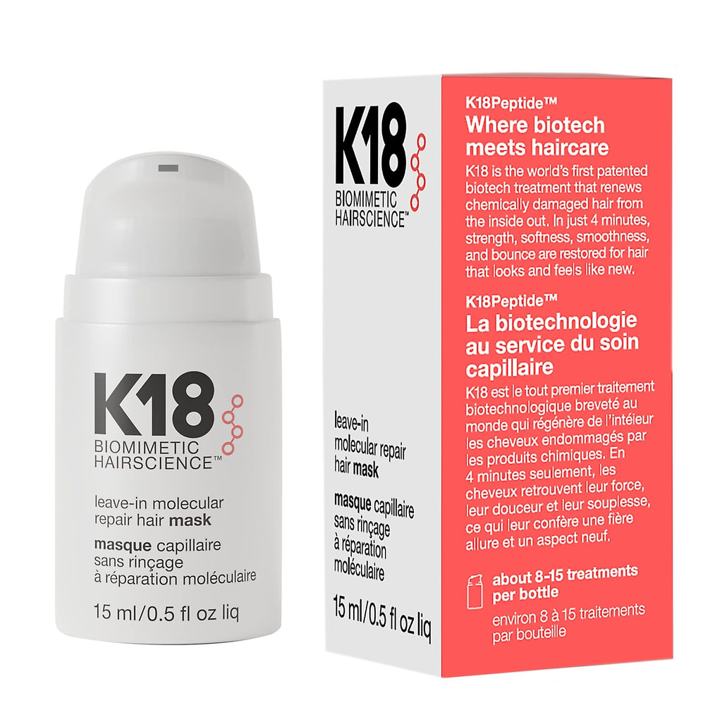 K18 Leave-In Molecular Repair Hair Mask - Peptide Hair Treatment Mask for Bleach, Color, Chemical + Heat Damaged Strands - Immediate - FENGGESTORE20