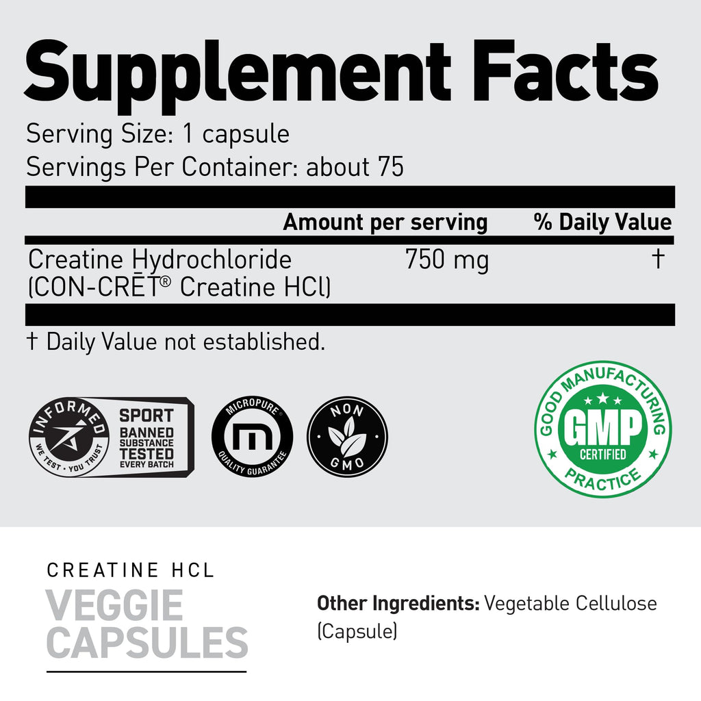 Kaged Creatine HCl Capsules | 7X Concentrated vs Mono | Muscle Building & Recovery | High Absorption | No Bloating | Creatine for Men & Women - FENGGESTORE20
