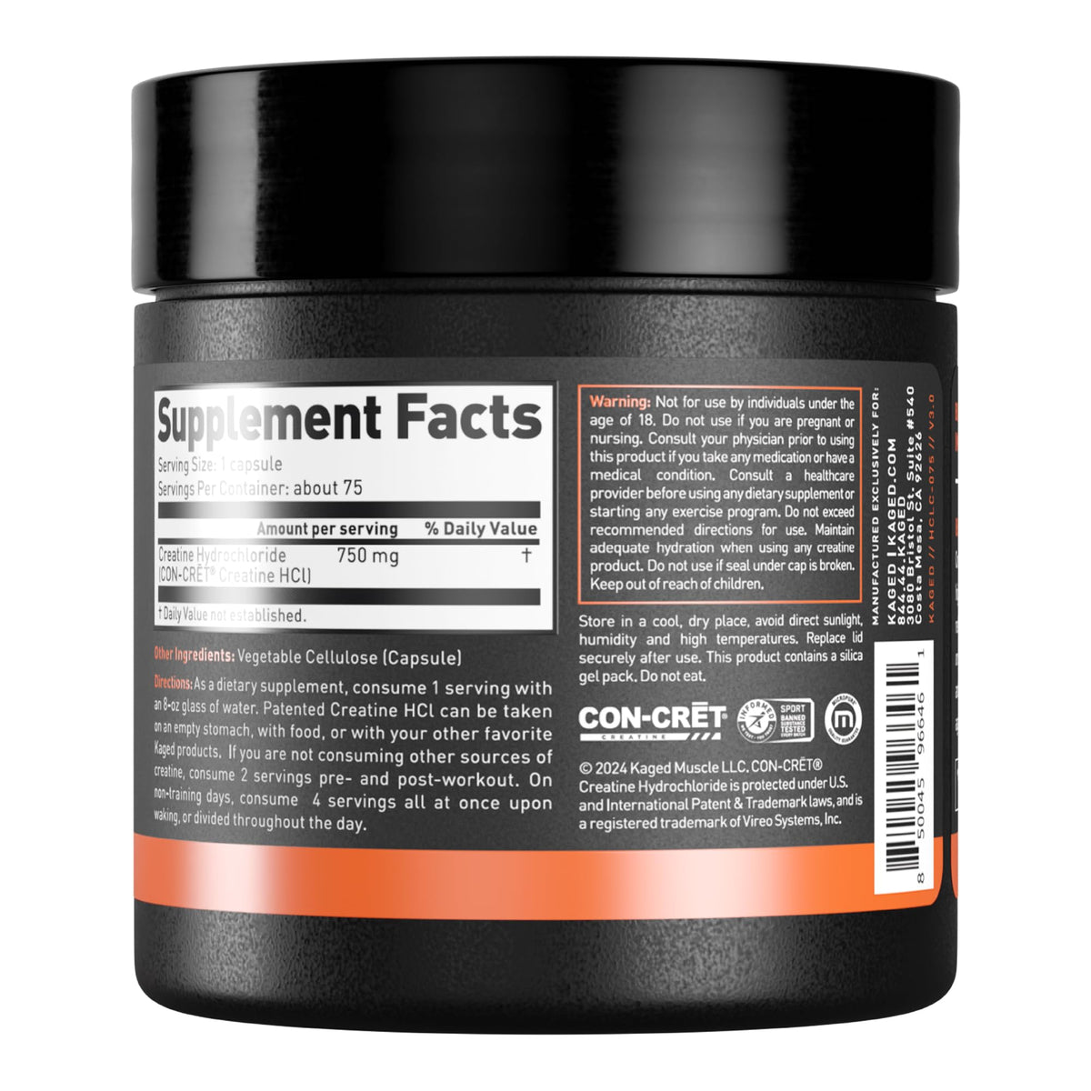 Kaged Creatine HCl Capsules | 7X Concentrated vs Mono | Muscle Building & Recovery | High Absorption | No Bloating | Creatine for Men & Women - FENGGESTORE20