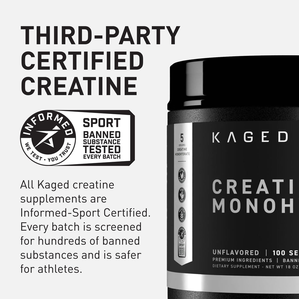 Kaged Creatine Monohydrate Micronized Powder | Unflavored | Muscle Building & Recovery | 5000 mg Per Serving | Vegan, Gluten Free, Easily Digestible - FENGGESTORE20