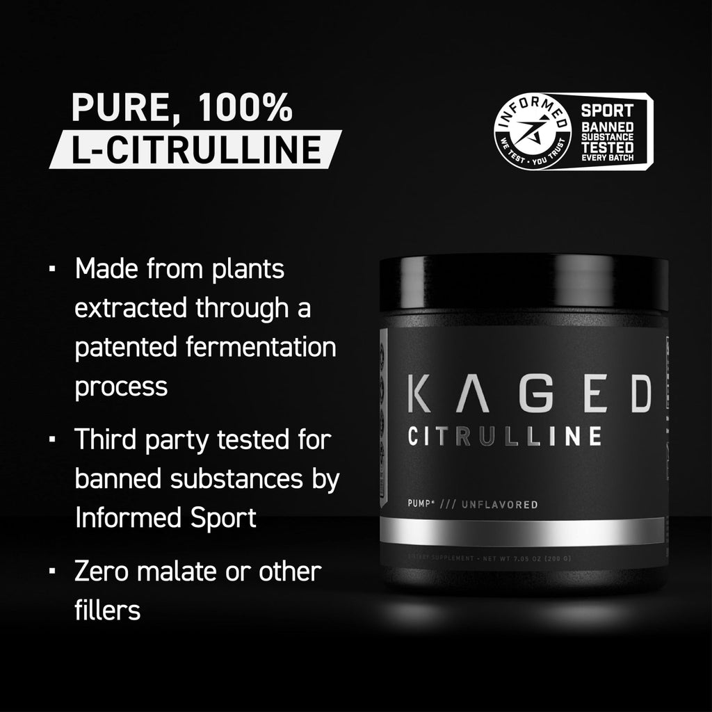 Kaged L-Citrulline Powder | Unflavored | Enhanced Pumps | Improve Muscle Vascularity | Nitric Oxide Booster | Supplements for Men & Women | 100 Servings - FENGGESTORE20