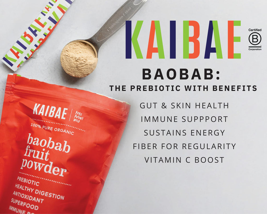 KAIBAE Premium Organic Baobab Powder | Prebiotic Fiber Superfood for Gut & Metabolic Health | Vitamin C + Polyphenols | Gluten-Free, Non-GMO, Vegan | 8 oz. - FENGGESTORE20