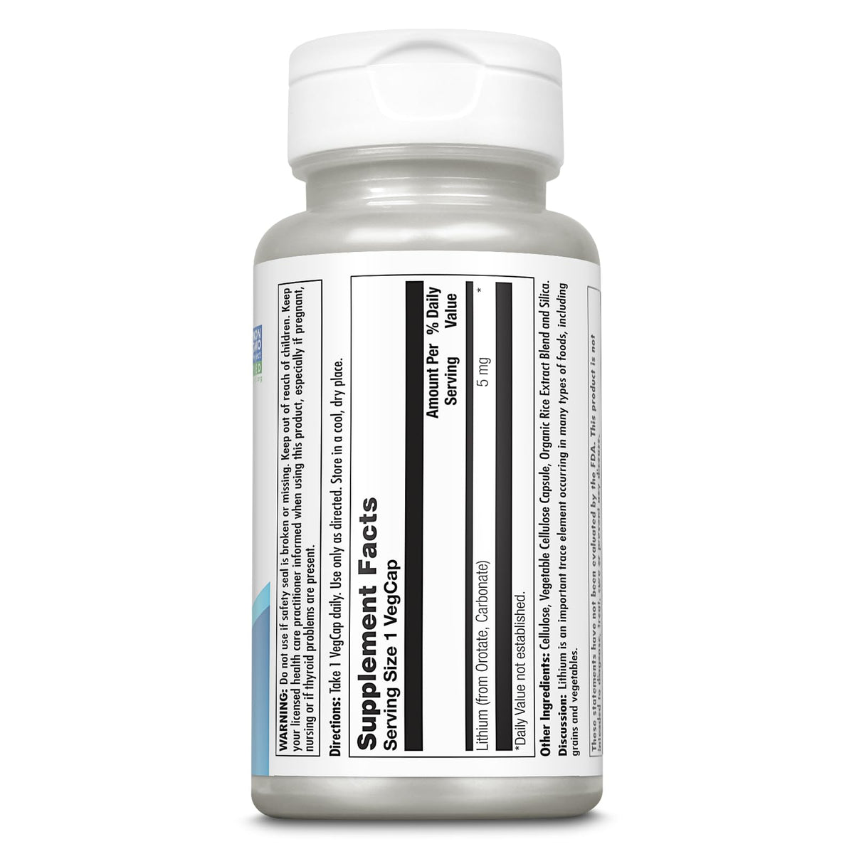KAL Lithium Orotate 5 milligrams | Low Serving Of Chelated Lithium Orotate For Bioavailability and Mood Support | In Organic Rice Bran Extract Base | 120 VegCaps - FENGGESTORE20