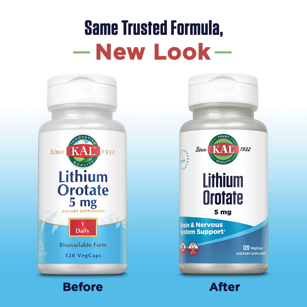 KAL Lithium Orotate 5 milligrams | Low Serving Of Chelated Lithium Orotate For Bioavailability and Mood Support | In Organic Rice Bran Extract Base | 120 VegCaps - FENGGESTORE20