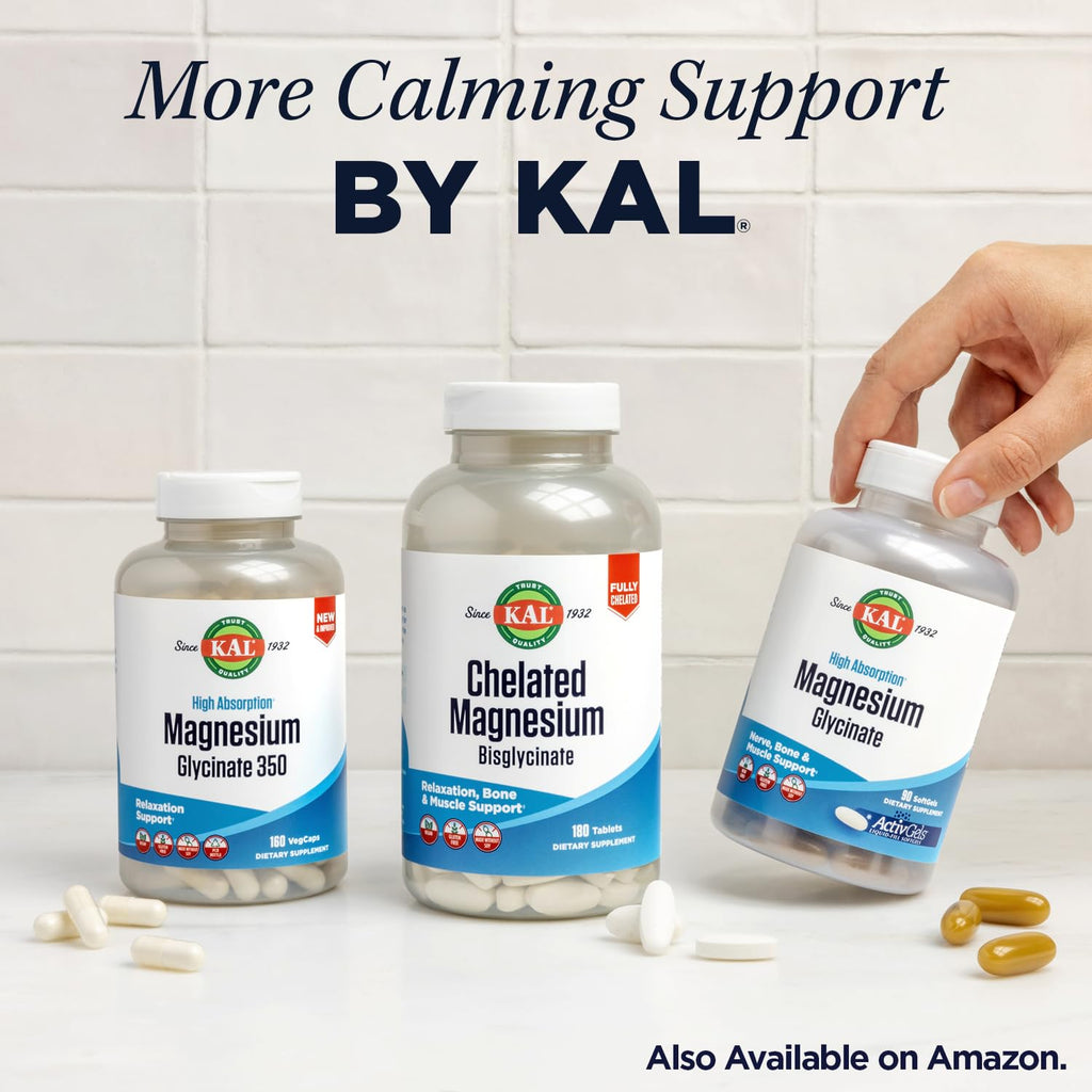 KAL Lithium Orotate 5 milligrams | Low Serving Of Chelated Lithium Orotate For Bioavailability and Mood Support | In Organic Rice Bran Extract Base | 120 VegCaps - FENGGESTORE20