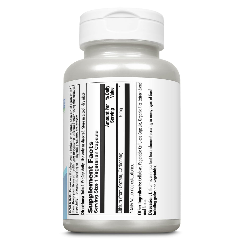 KAL Lithium Orotate 5mg, Low Dose Lithium Supplement for General Wellness Mood Support, Highly Bioavailable, Vegan, 60-Day Guarantee, - FENGGESTORE20