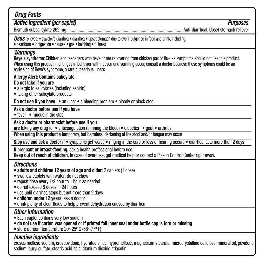 Kaopectate Multi-Symptom Anti-Diarrheal & Upset Stomach Reliever, 42 Caplets, Anti Diarrhea Caplets - FENGGESTORE20