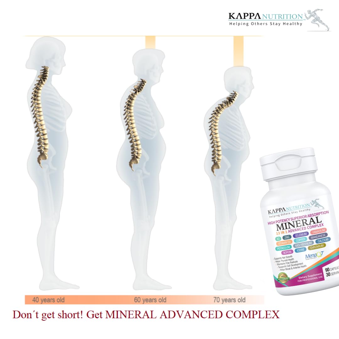 KAPPA NUTRITION (90 Capsules,Vitamin K2, Vitamin D3, Zinc, Selenium, Vanadium, Copper, Manganese, Potassium, Molybdenum, Calcium, Chromium, Iodine, Boron, Mineral 13 in 1 Advanced Complex, from - FENGGESTORE20
