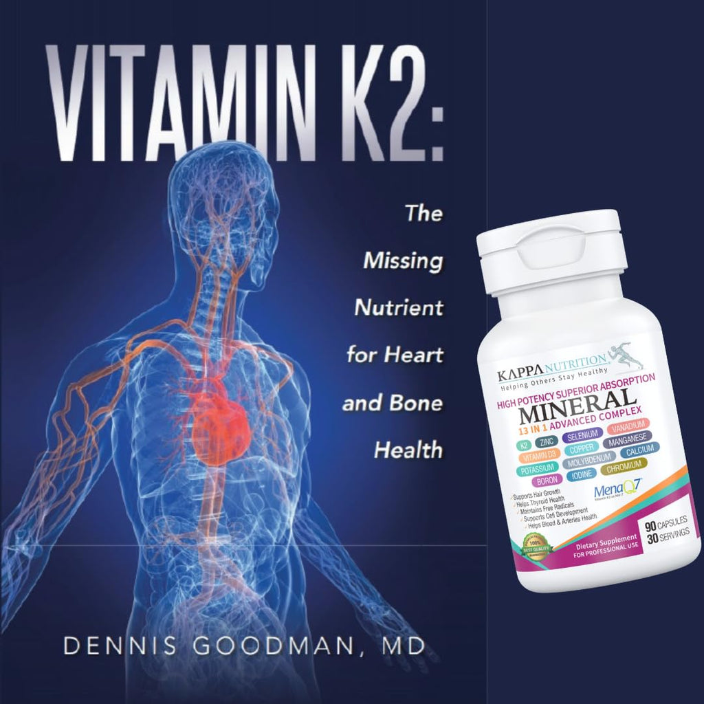 KAPPA NUTRITION (90 Capsules,Vitamin K2, Vitamin D3, Zinc, Selenium, Vanadium, Copper, Manganese, Potassium, Molybdenum, Calcium, Chromium, Iodine, Boron, Mineral 13 in 1 Advanced Complex, from - FENGGESTORE20