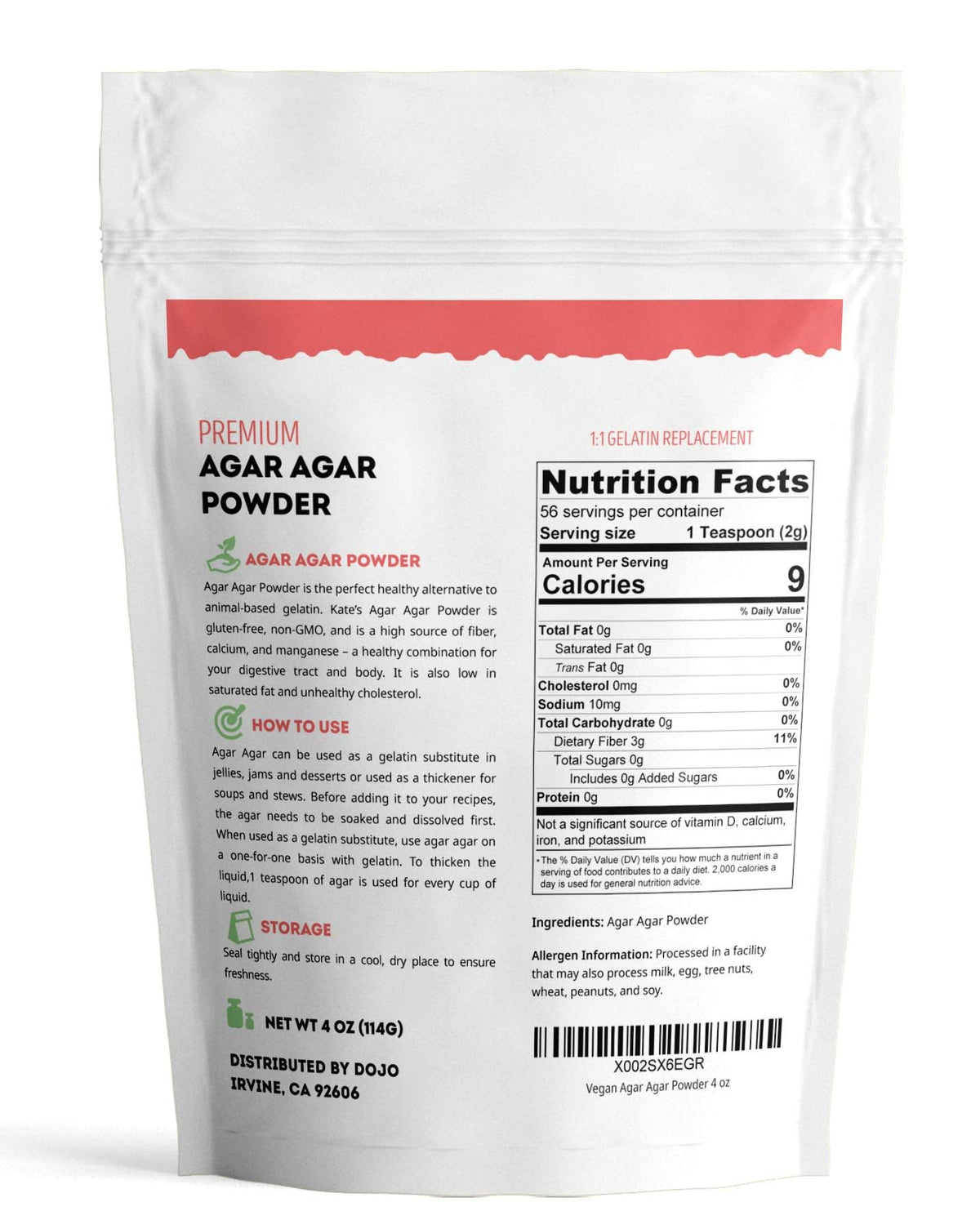 Kate Naturals Agar Agar Powder for Cooking & Petri Dishes. Vegan Gelatin Substitute Powder Unflavored for Gelatin Sheets - FENGGESTORE20
