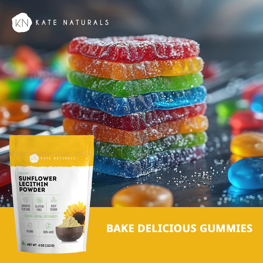 Kate Naturals Sunflower Lecithin Powder for Baking Bread, Gummies, Cooking. Lecithin Supplement for Clogged Milk Ducts. - FENGGESTORE20