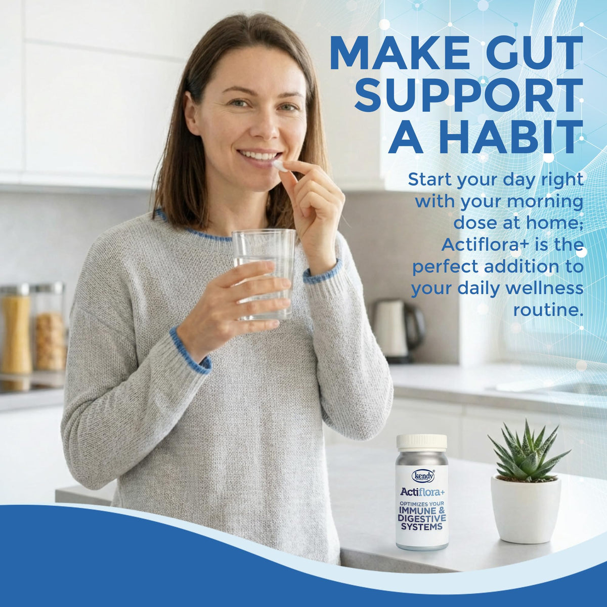 Kendy Actiflora Probiotic + Prebiotic & Synbiotic Capsules – Advanced Formula w/L. bulgaricus for Digestive Health & Gut Balance – 45-Billion CFU Daily Supplement - FENGGESTORE20