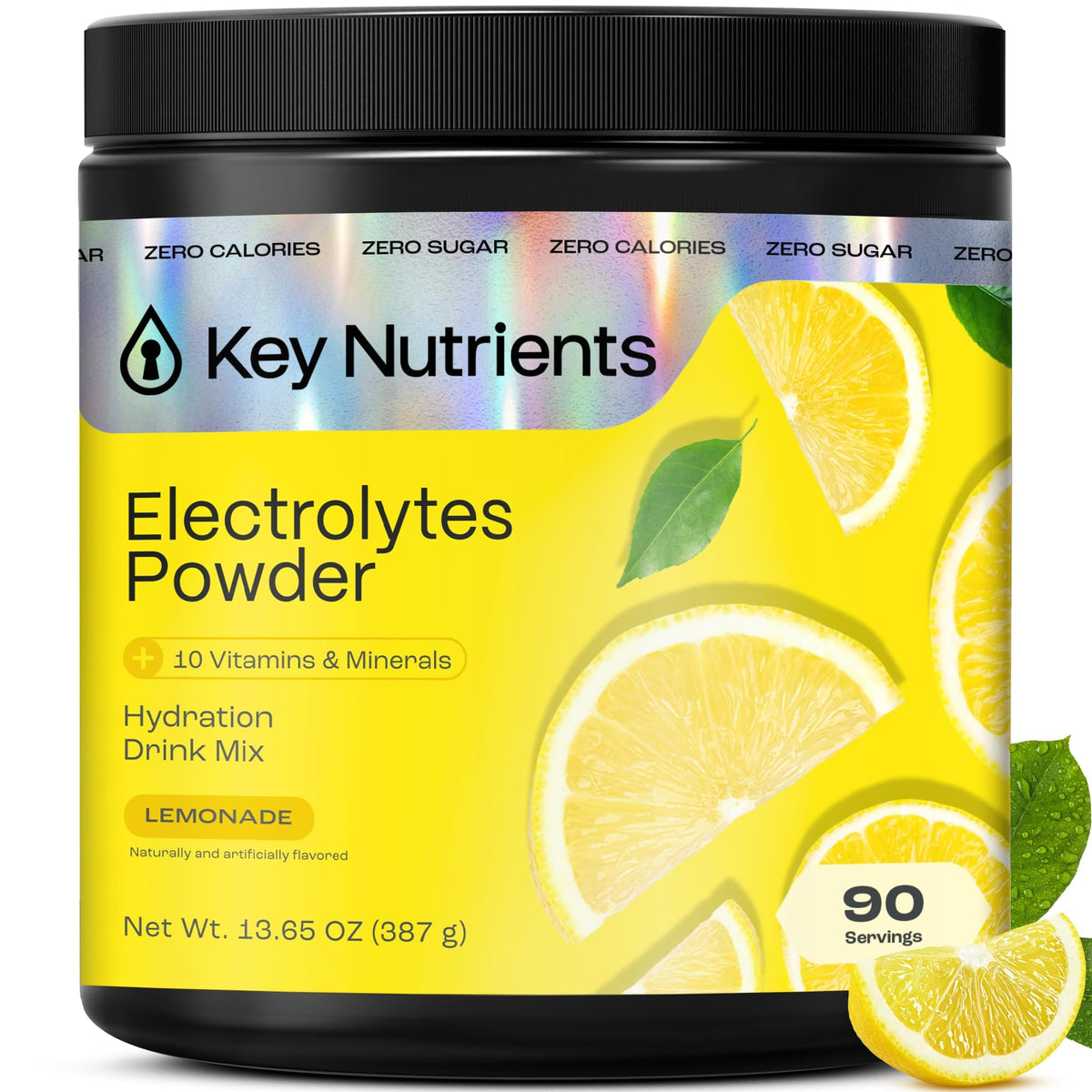 KEY NUTRIENTS Multivitamin Electrolytes Powder No Sugar - Refreshing Lemonade Electrolyte Powder - Sodium & Energy Supplement - Hydration Powder - FENGGESTORE20