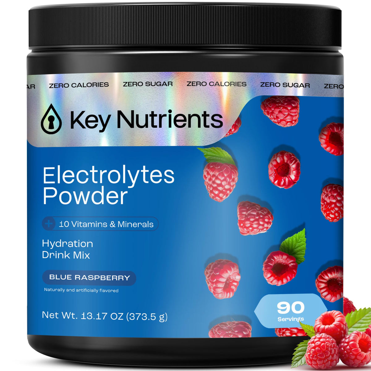 KEY NUTRIENTS Multivitamin Electrolytes Powder No Sugar - Sweet Blue Raspberry Electrolyte Powder - Endurance & Energy Supplement - Hydration Powder - FENGGESTORE20