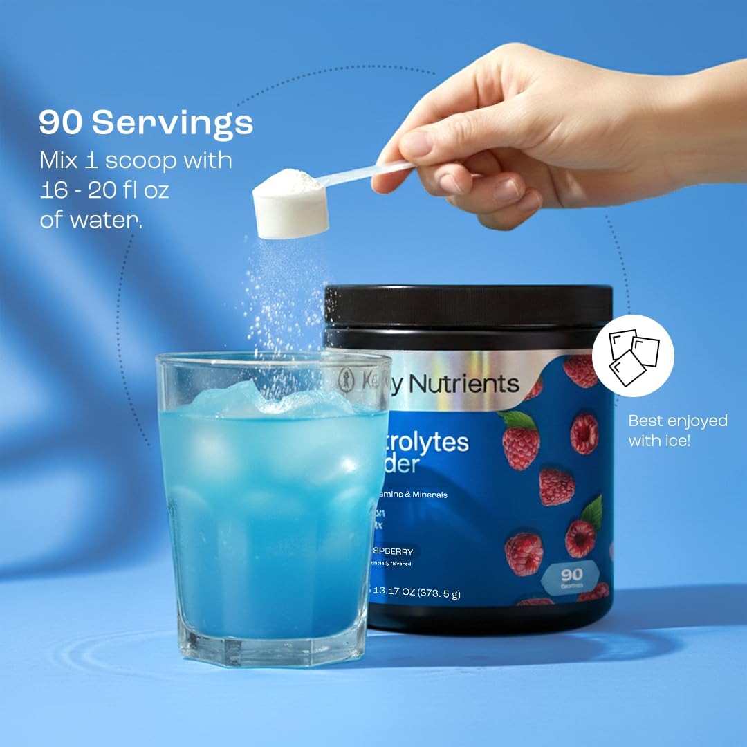 KEY NUTRIENTS Multivitamin Electrolytes Powder No Sugar - Sweet Blue Raspberry Electrolyte Powder - Endurance & Energy Supplement - Hydration Powder - FENGGESTORE20