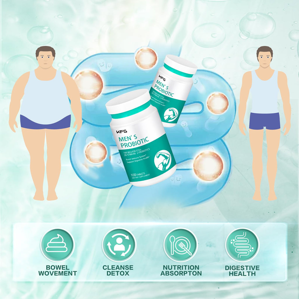 KFG Probiotic Supplement 100 Billion CFU, 20 Strains, 2 Prebiotics and Digestive Enzymes, Supports Digestion, Immune Support, Gut Health and Metabolism, Non-GMO, - FENGGESTORE20