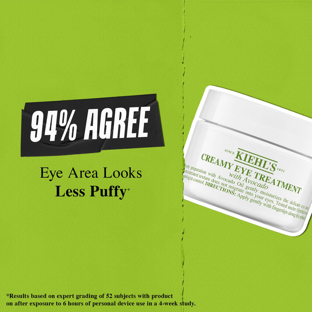 Kiehl's Avocado Eye Treatment, Nourishing and Hydrating Eye Cream, Avocado Oil and Caffeine to Energize and Invigorate Skin, Tired Eyes - FENGGESTORE20