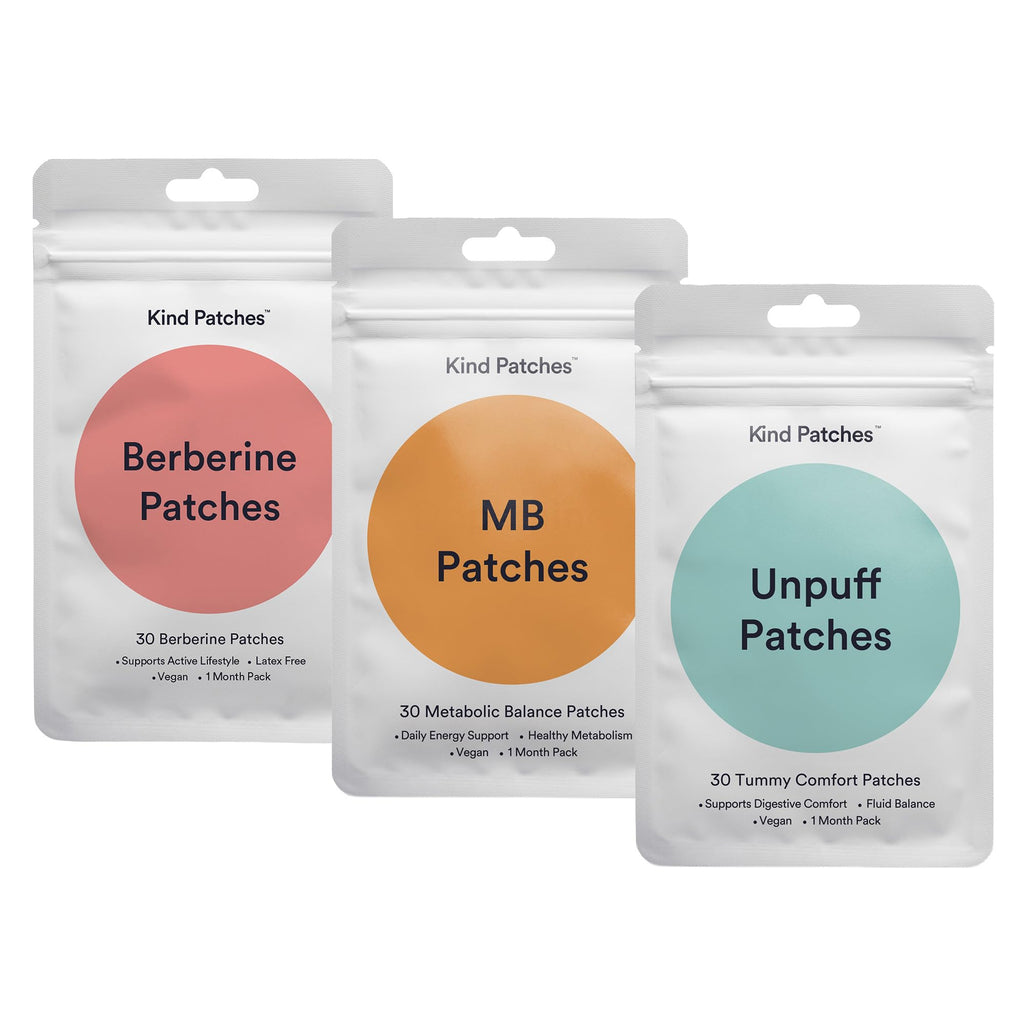 Kind Patches Trio - Unpuff, MB, and Berberine Patches - Vegan, Cruelty Free, Latex Free - 3 Pack, 90 Count - FENGGESTORE20