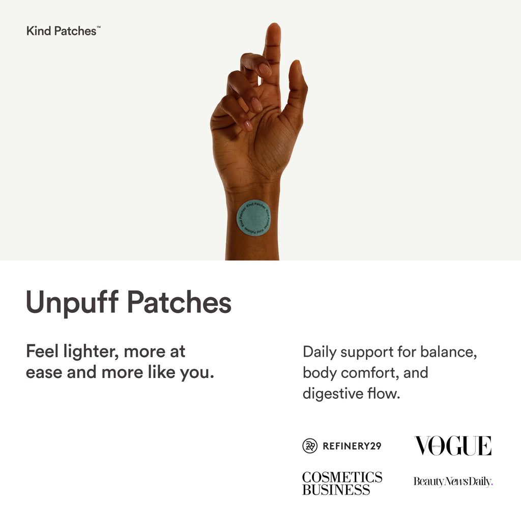 Kind Patches Unpuff Patches with Dandelion Root, Fennel, Artichoke, Ginger, and Turmeric Extract - Vegan - 30 Count - FENGGESTORE20