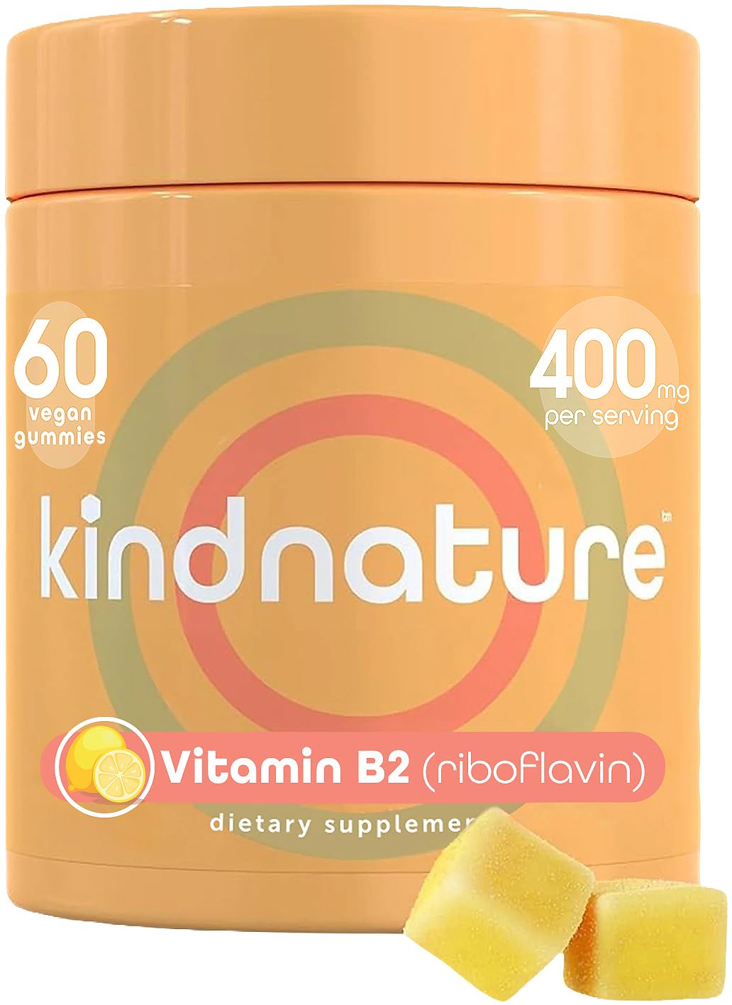 kindnature Vitamin B2 Gummies - Riboflavin 400mg Supplement for Kids & Adults - Non-GMO, Soy & Gluten-Free - FENGGESTORE20