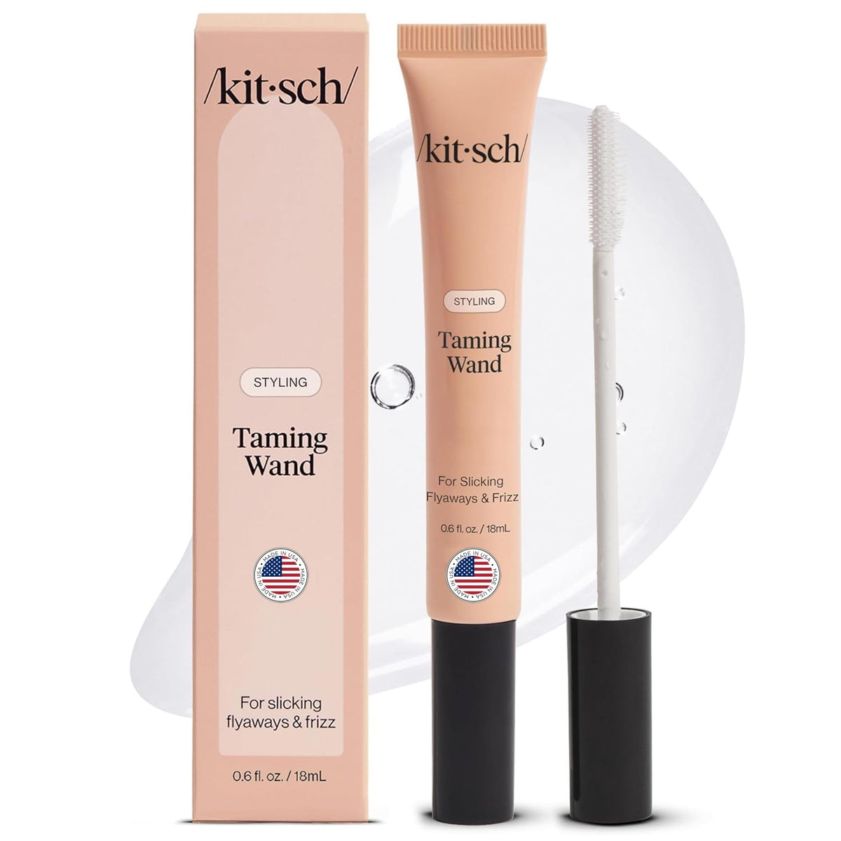 Kitsch Hair Taming Wand - Fly Away Stick For Hair with Biotin, Aloe & Vitamin E | Clear Hair Mascara for Flyaways, Slick Back Style - FENGGESTORE20