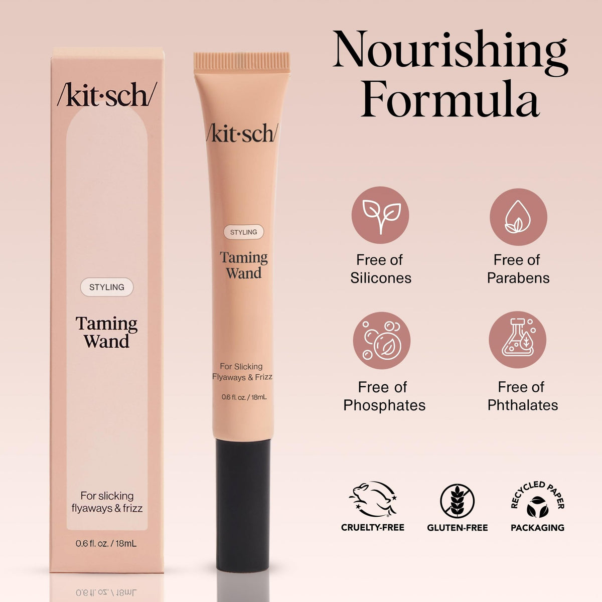Kitsch Hair Taming Wand - Fly Away Stick For Hair with Biotin, Aloe & Vitamin E | Clear Hair Mascara for Flyaways, Slick Back Style - FENGGESTORE20