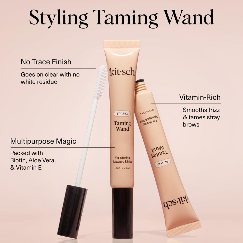 Kitsch Hair Taming Wand - Fly Away Stick For Hair with Biotin, Aloe & Vitamin E | Clear Hair Mascara for Flyaways, Slick Back Style - FENGGESTORE20