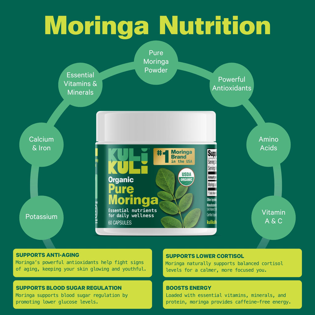 KULI KULI Organic Pure Moringa Capsules, 60 CT - FENGGESTORE20