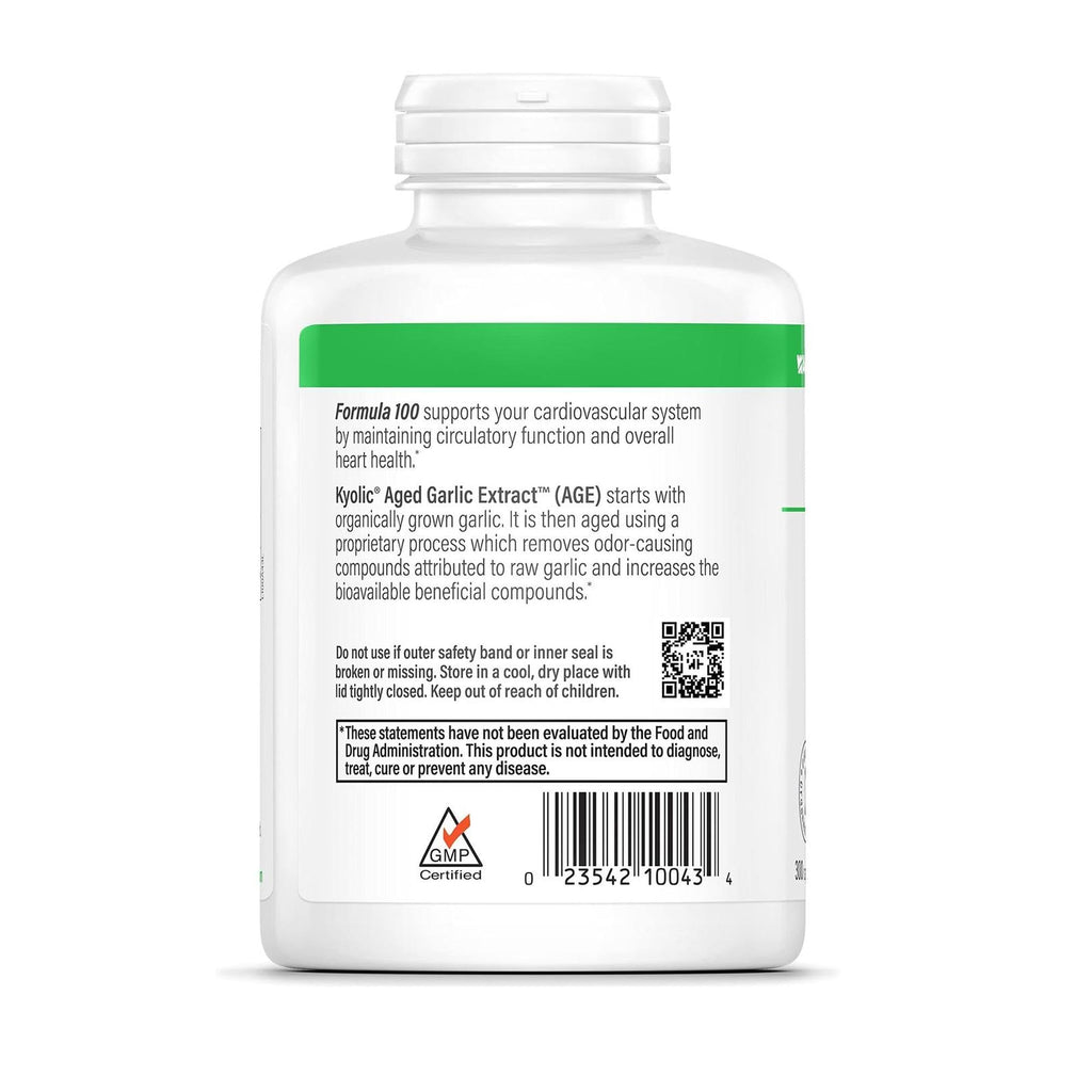 Kyolic Aged Garlic Extract Formula 100, Cardiovascular Health*, 300 Capsules. - FENGGESTORE20