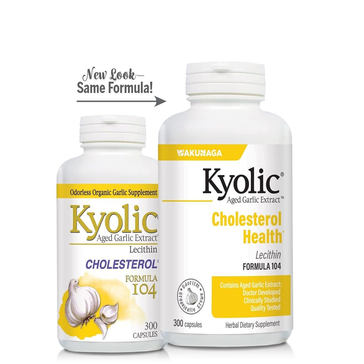 Kyolic Aged Garlic Extract Formula 104, Cholesterol Health*, 300 Capsules - FENGGESTORE20