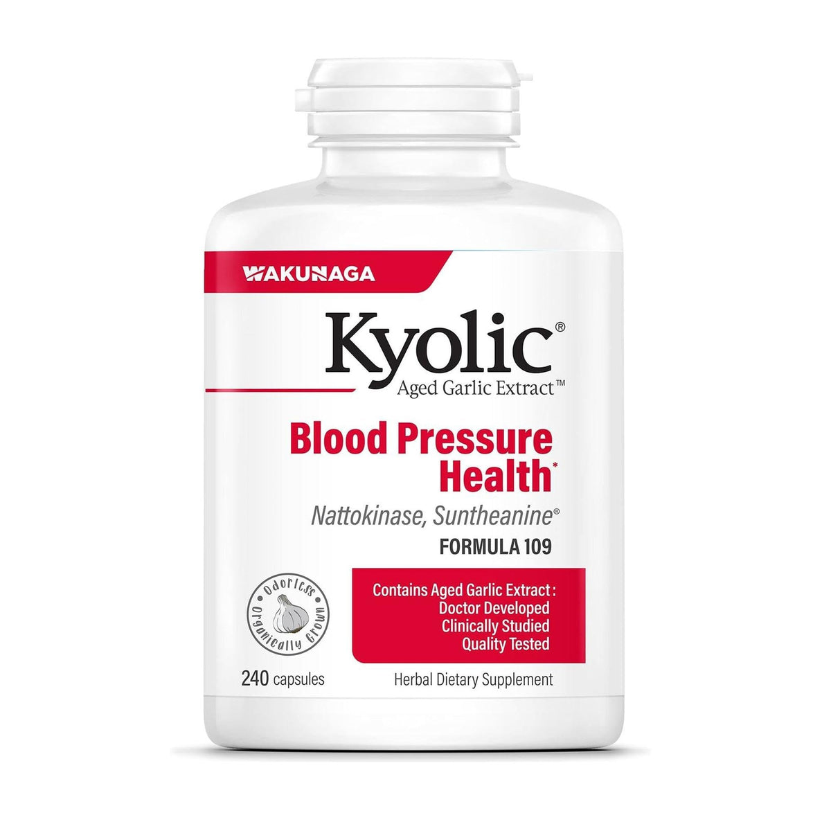 Kyolic Aged Garlic Extract Formula 109, Blood Pressure Health*, 240 Capsules - FENGGESTORE20