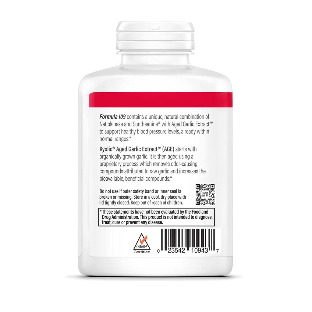 Kyolic Aged Garlic Extract Formula 109, Blood Pressure Health*, 240 Capsules - FENGGESTORE20