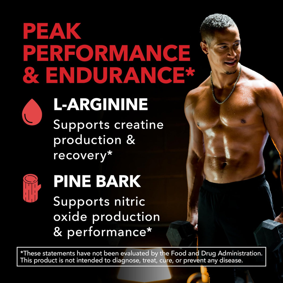 L-Arginine 1800mg and Pine Bark Extract 100mg - Nitric Oxide Supplement for Men - Performance Supplement for Men's Health - 90 Count - Endurance, Recovery Support - FENGGESTORE20